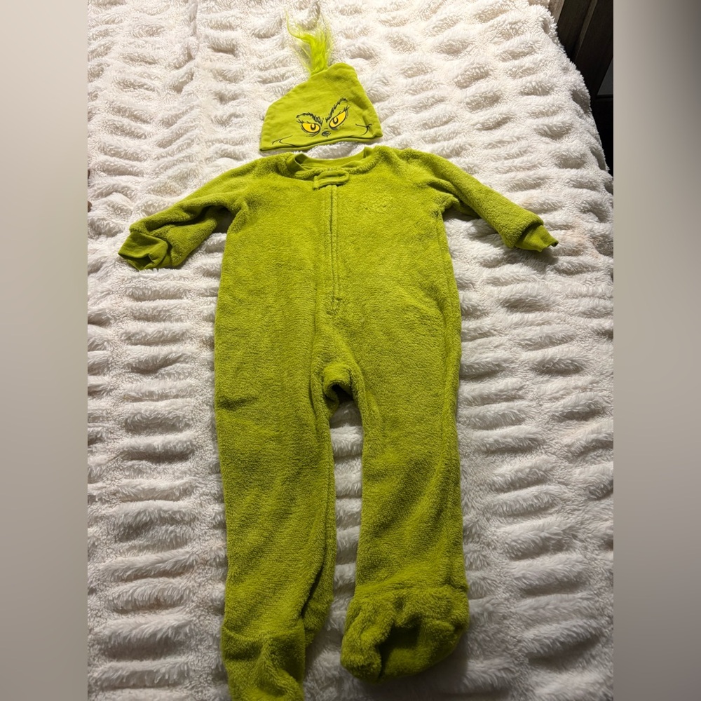 Green Kids One Piece with Character Hood